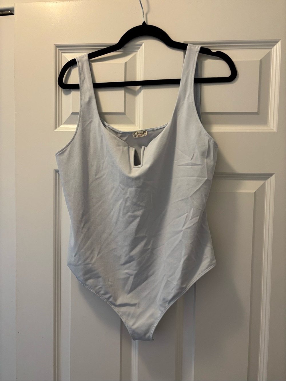 Free People Light Blue Scoop Neck One-Piece Bodysuit